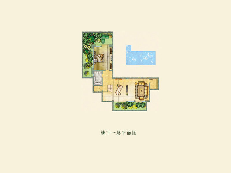 E户型 -地下一层 - 2室2厅3卫 -  (建筑面积) 158.4㎡