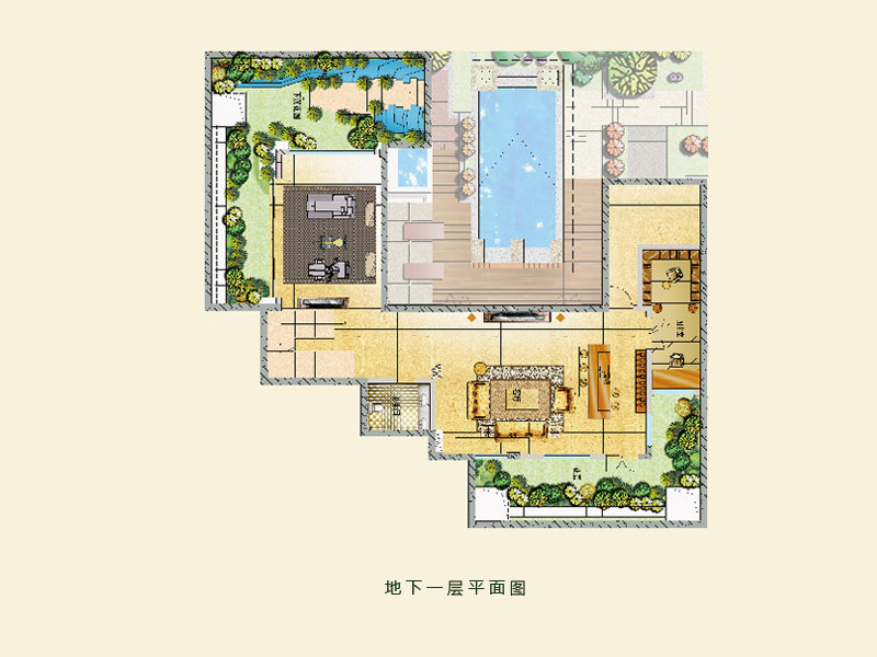 C户型 -地下一层  - 4室2厅4卫 -  (建筑面积) 210.6㎡