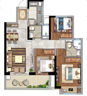 建筑面积约104m²三室两厅两卫