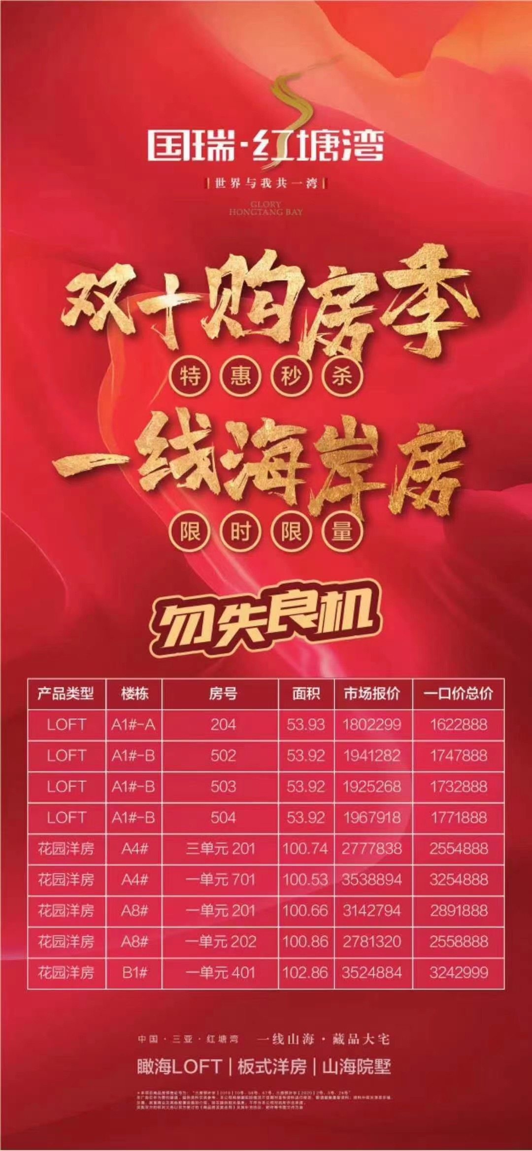  国瑞红塘湾特惠活动