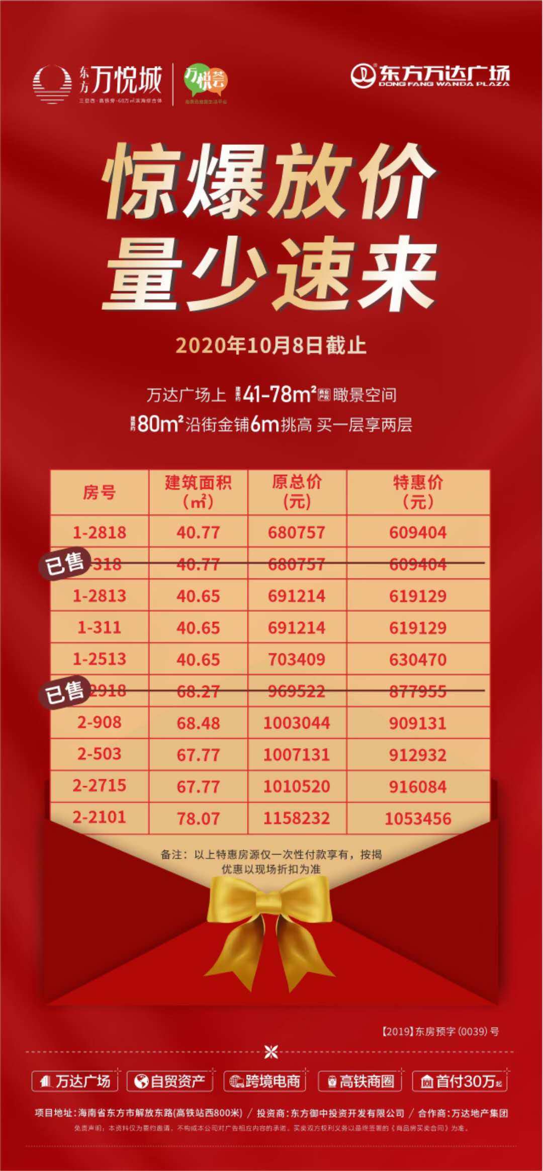 万达万悦城特惠房源