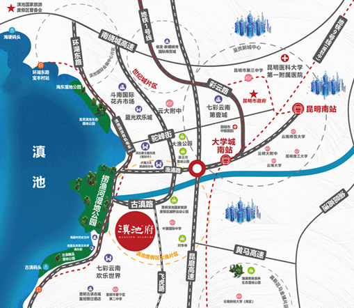 佳兆业滇池府交通图