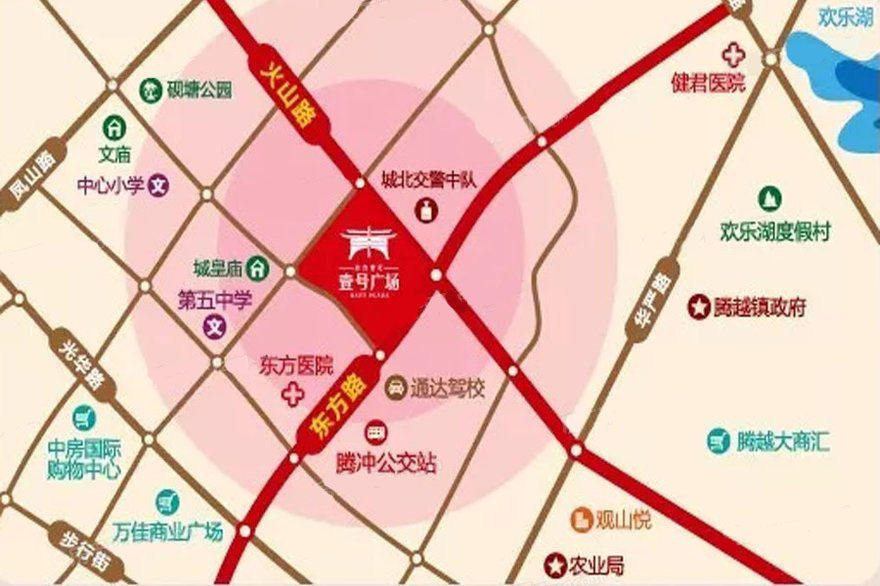 腾冲壹号广场交通图