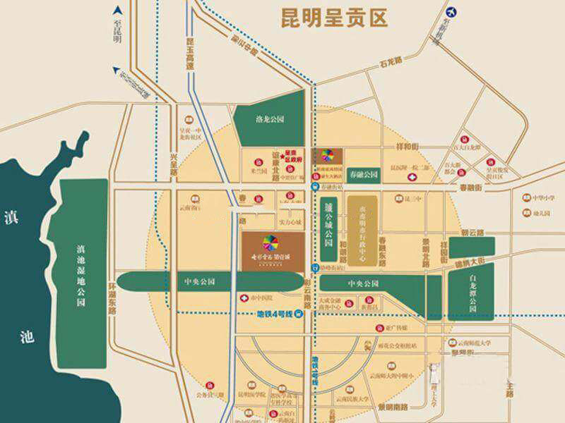 七彩云南第壹城交通图