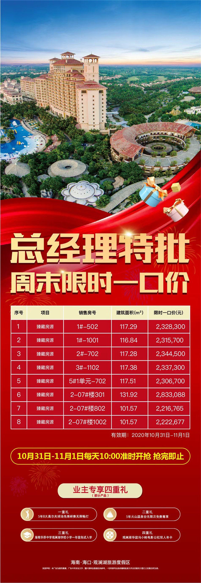 观澜湖中央公园区优惠信息图