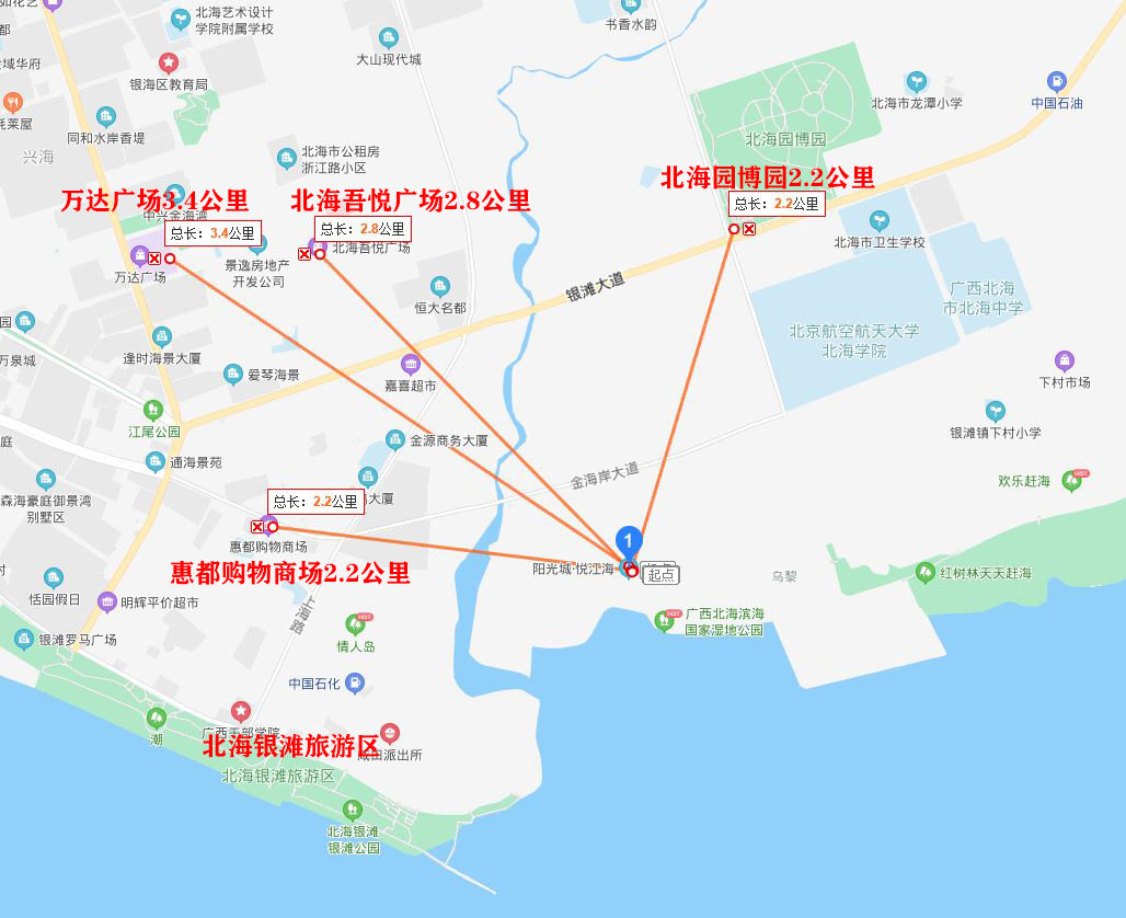 北海阳光城悦江海周边配套