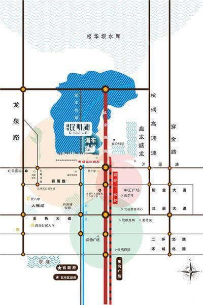 融城昆明湖交通图