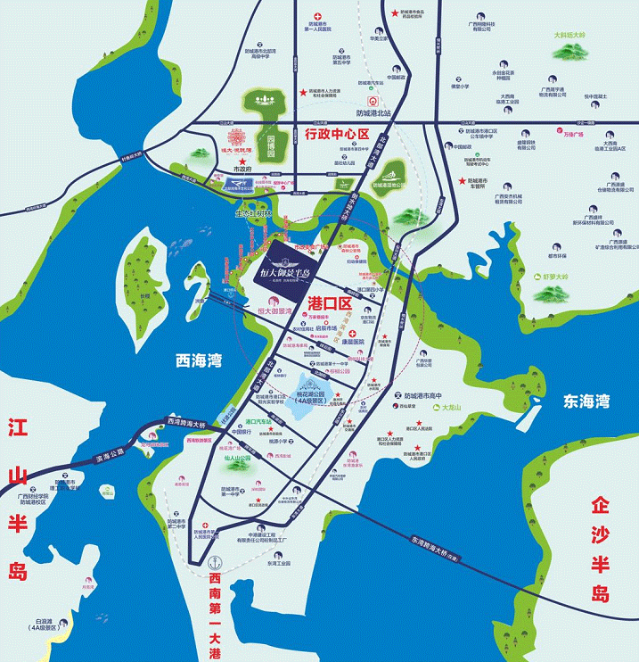 防城港恒大御景半岛交通图